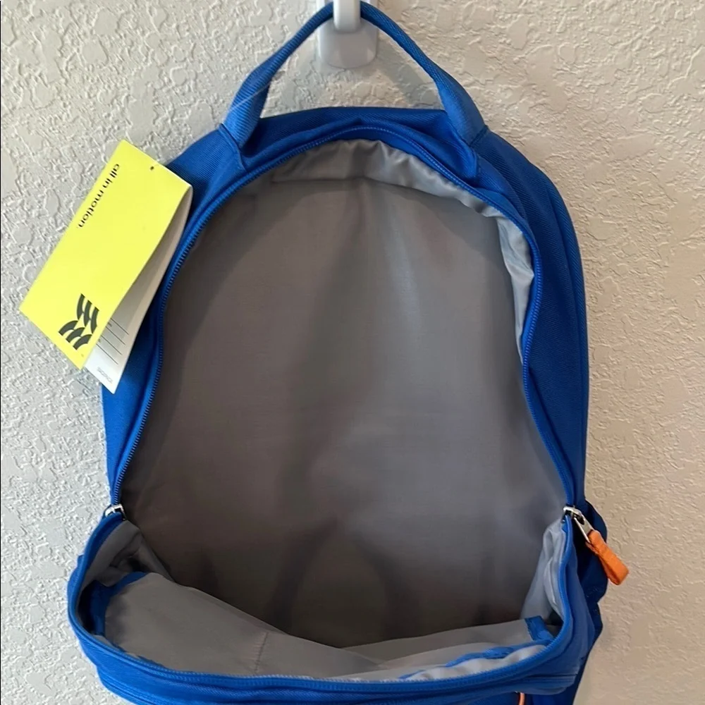 All in Motion Blue and Orange Sporty Backpack with Padded Straps